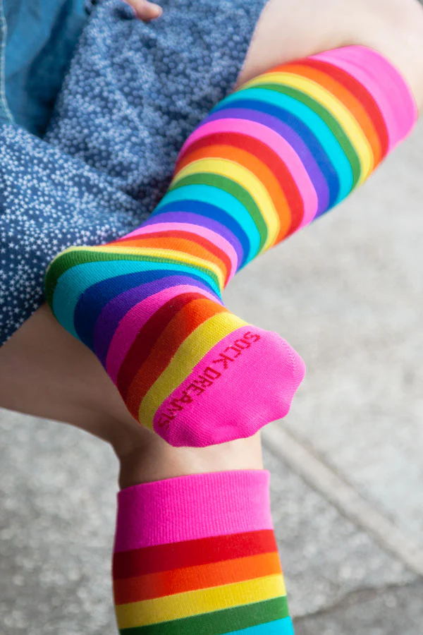Gilbert-Baker Rainbow Pride Stripes Knee High Socks - Image 2