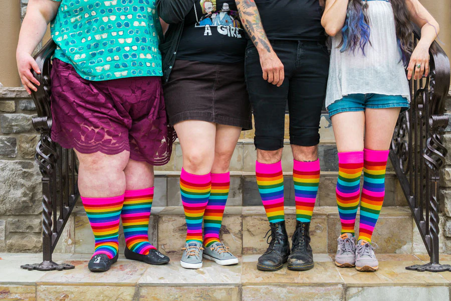 Gilbert-Baker Rainbow Pride Stripes Knee High Socks - Image 5