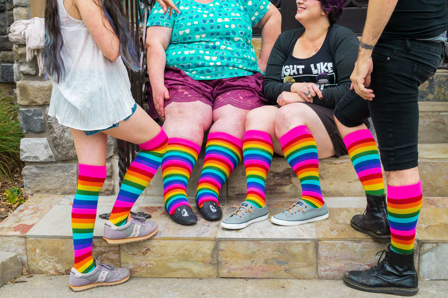 Gilbert-Baker Rainbow Pride Stripes Knee High Socks - Image 6