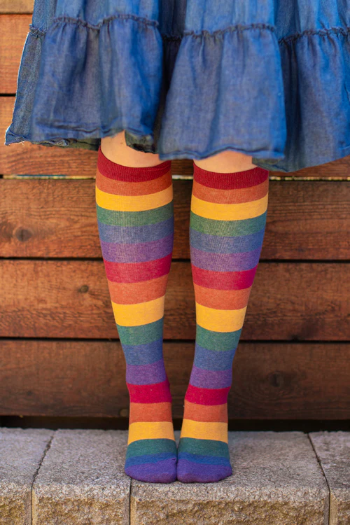 Heather Rainbow Striped Knee High - Image 5