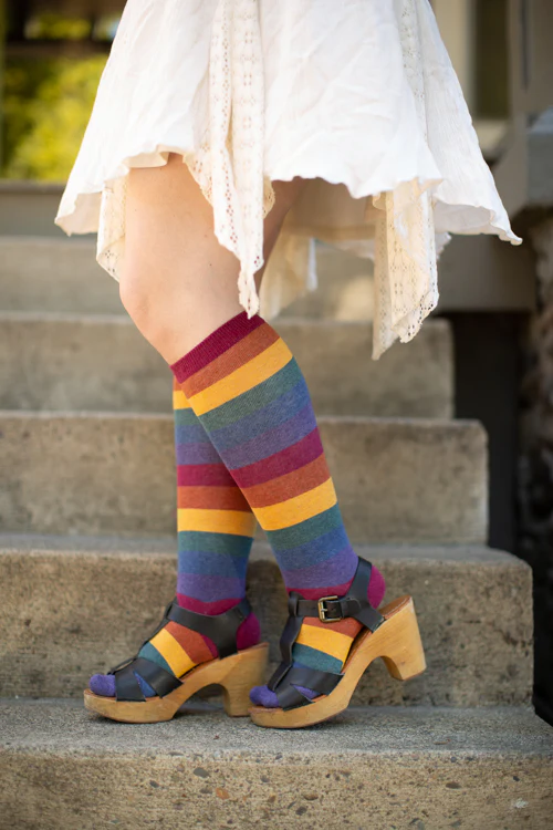 Heather Rainbow Striped Knee High - Image 6