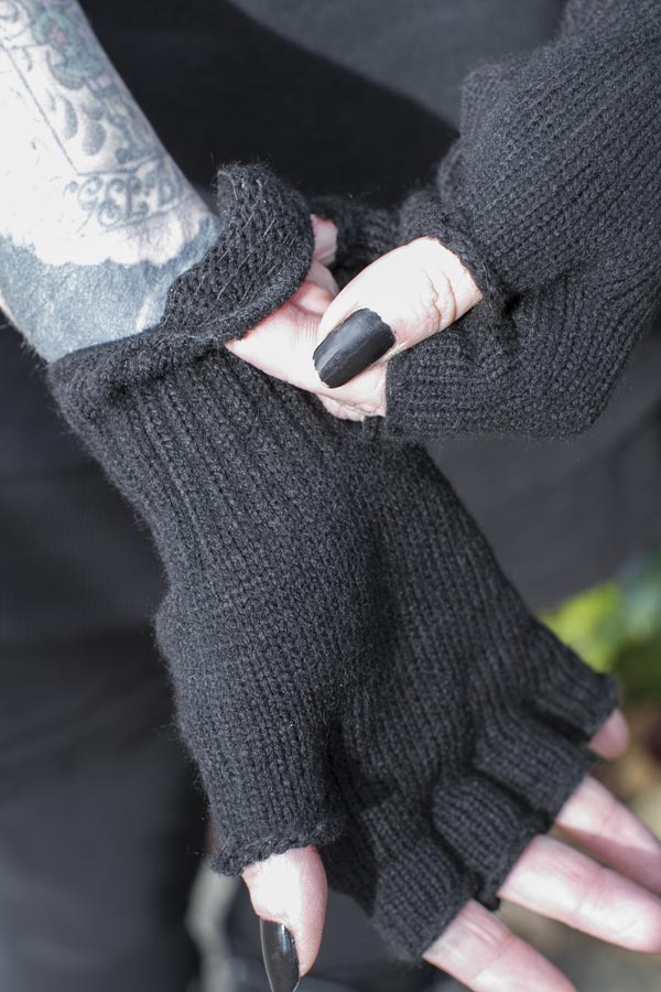 Knit Fingerless Gloves - Image 3