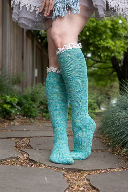 Lace Twisted Yarn Knee High Bootsock - Image 11