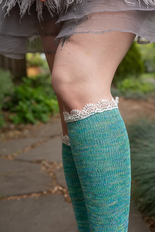 Lace Twisted Yarn Knee High Bootsock - Image 12