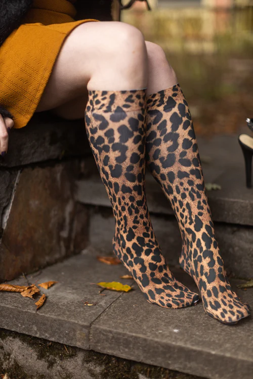 Leopard Printed Trouser Socks - Image 2