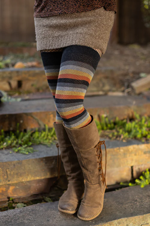 Longer Desert Sunset Stripes Extraordinary Thigh High Socks - Image 5