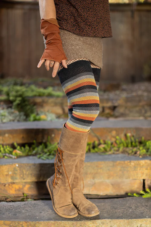 Longer Desert Sunset Stripes Extraordinary Thigh High Socks - Image 6