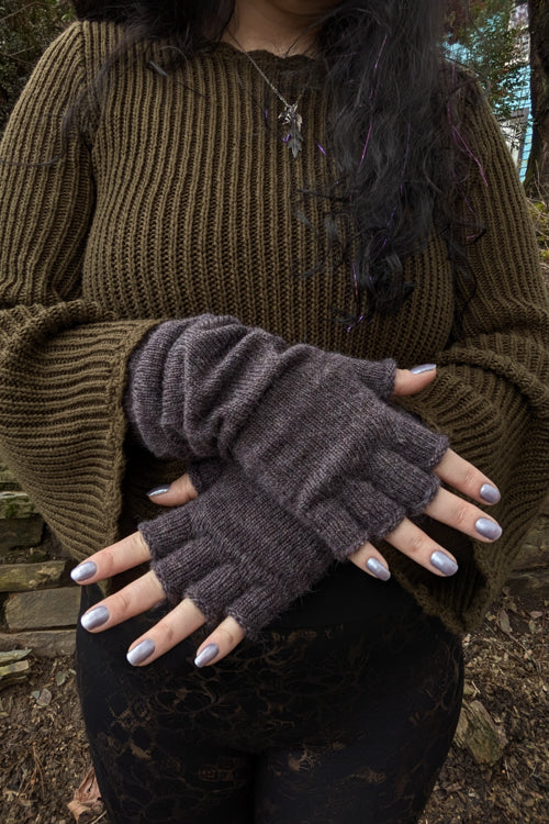 Longer Knit Fingerless Gloves - Image 5