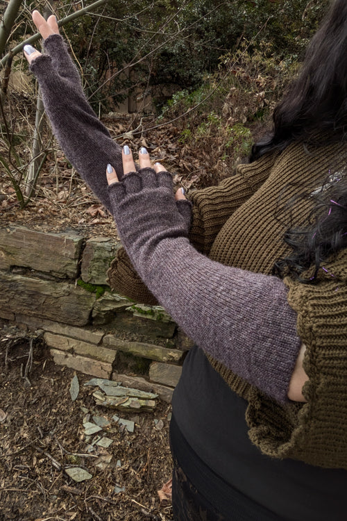 Longer Knit Fingerless Gloves - Image 7