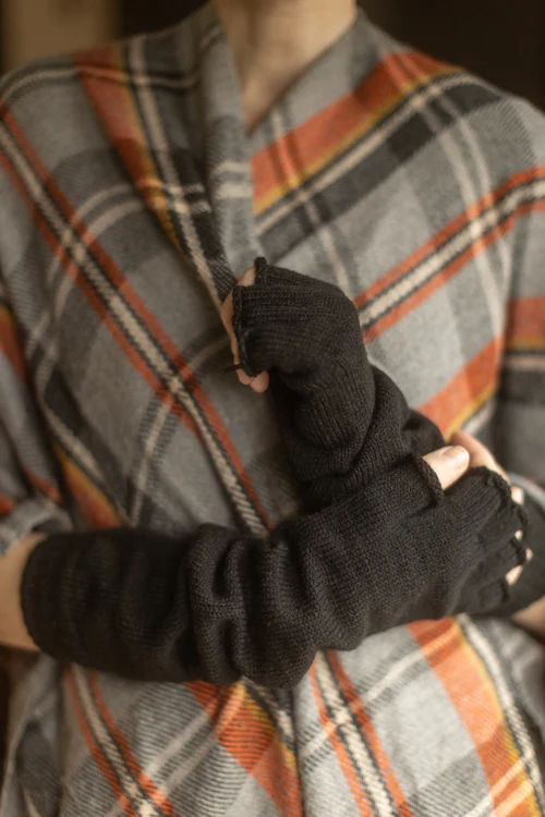 Longer Knit Fingerless Gloves - Image 8