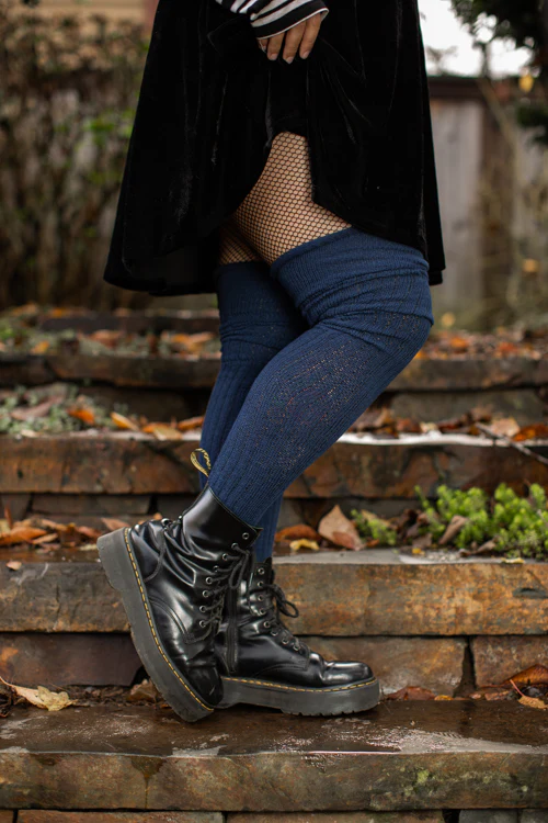 Longer M45 Ribbed Thigh High with Roll Top - Image 12