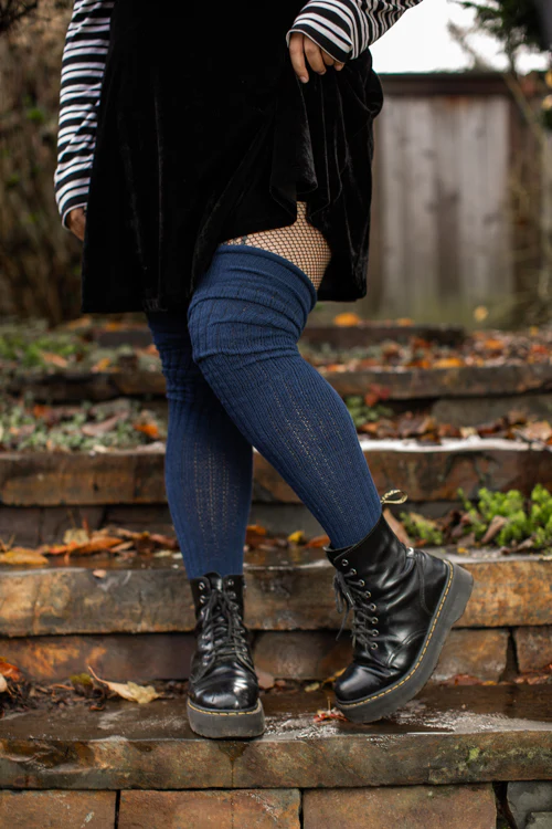 Longer M45 Ribbed Thigh High with Roll Top - Image 13