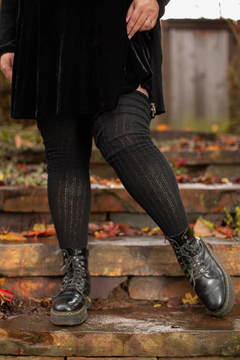 Longer M45 Ribbed Thigh High with Roll Top - Image 2