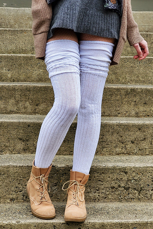Longer M45 Ribbed Thigh High with Roll Top - Image 21