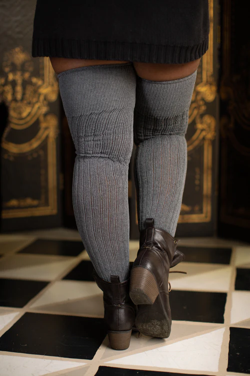 Longer M45 Ribbed Thigh High with Roll Top - Image 7