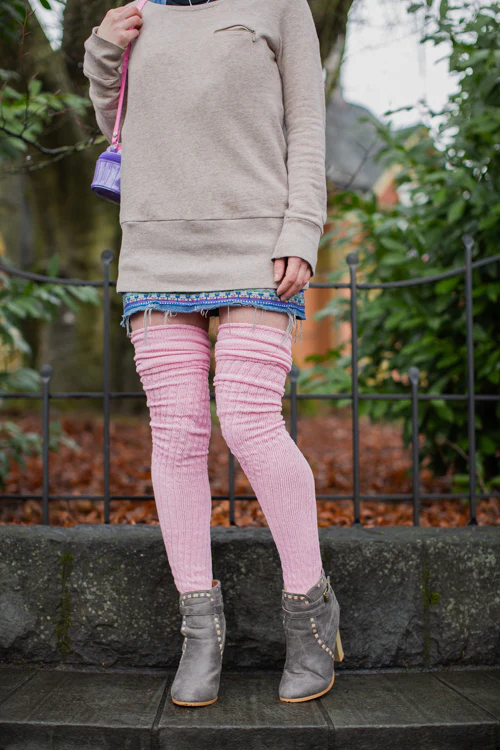 Longer M45 Ribbed Thigh High with Roll Top - Image 9