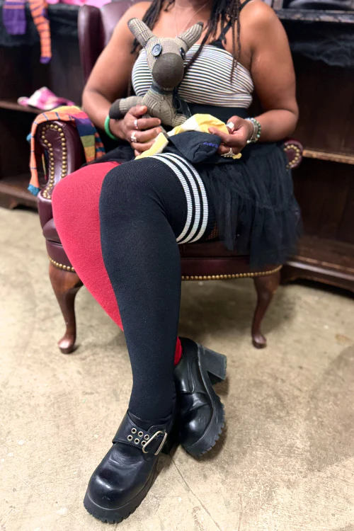 Longer Mystery Mismatch Extraordinary Thigh High Socks