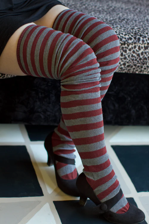 M Stripes Thigh High Socks - Image 13