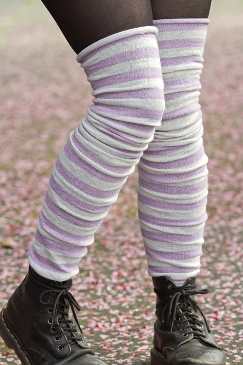 M Stripes Thigh High Socks - Image 14
