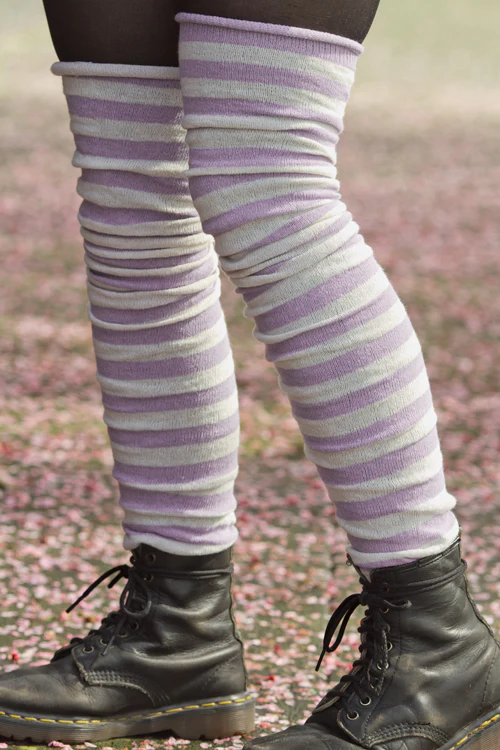 M Stripes Thigh High Socks - Image 15