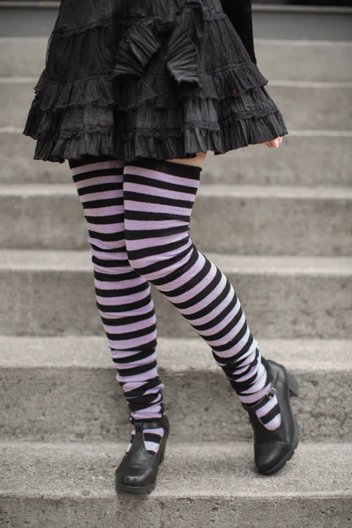 M Stripes Thigh High Socks - Image 4