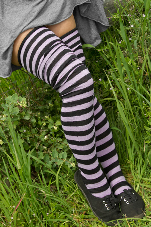 M Stripes Thigh High Socks - Image 5