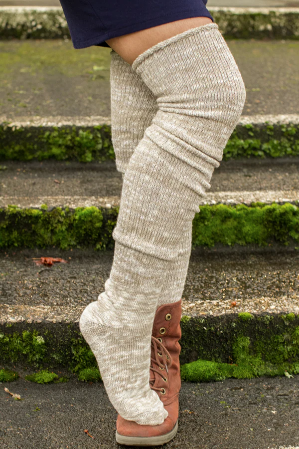 Marled Scrunchable Thigh High Socks - Image 17