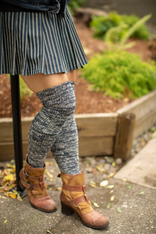 Marled Scrunchable Thigh High Socks - Image 18