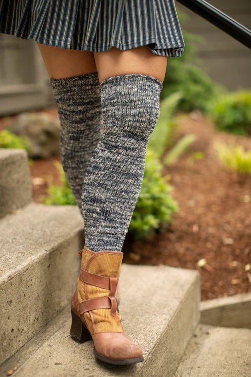 Marled Scrunchable Thigh High Socks - Image 19
