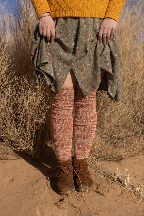 Marled Scrunchable Thigh High Socks - Image 2
