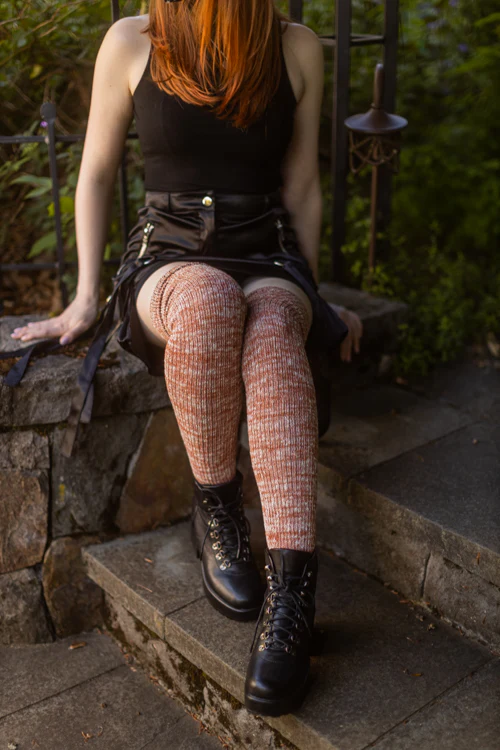 Marled Scrunchable Thigh High Socks - Image 26