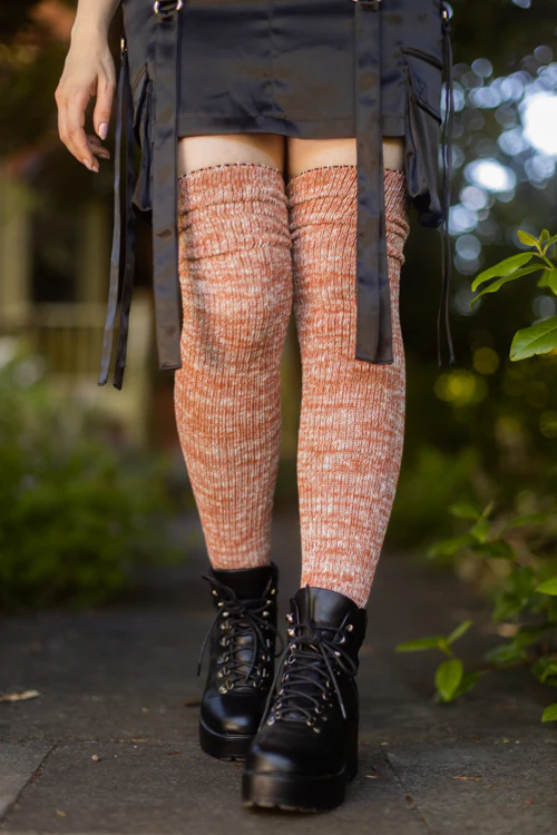 Marled Scrunchable Thigh High Socks - Image 27