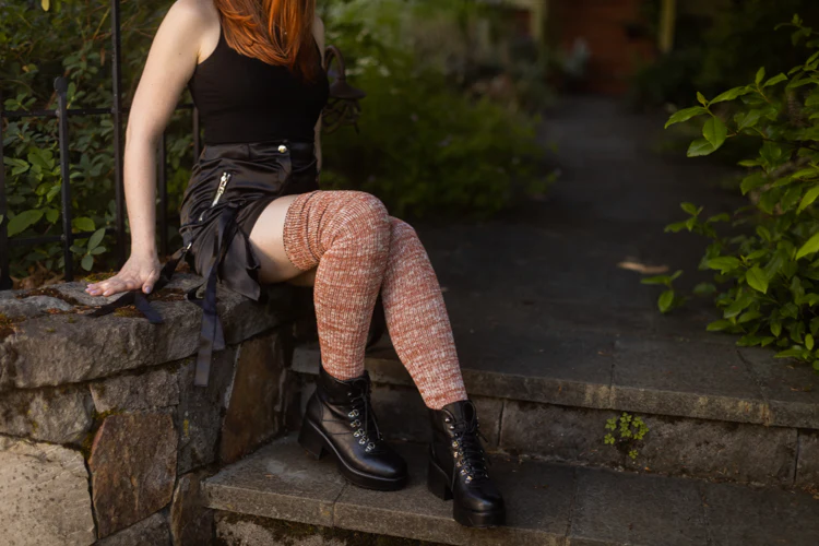 Marled Scrunchable Thigh High Socks - Image 28