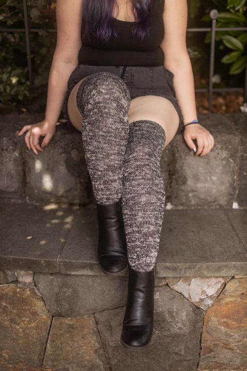 Marled Scrunchable Thigh High Socks - Image 4