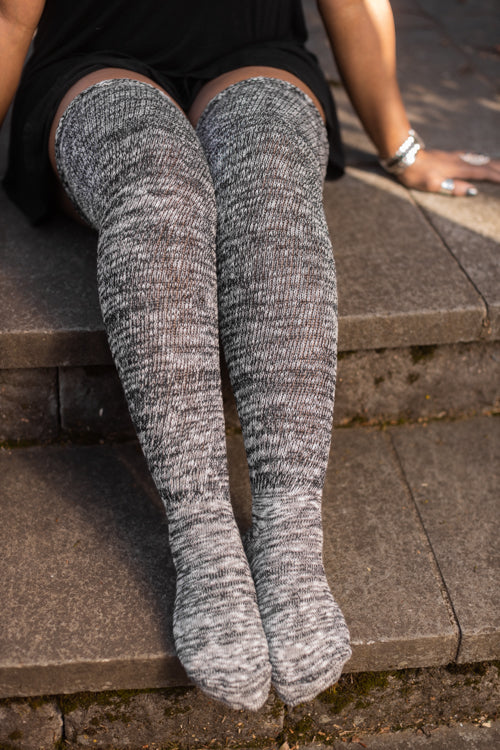 Marled Scrunchable Thigh High Socks - Image 7