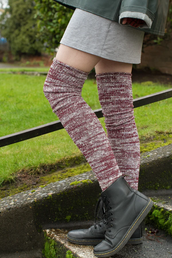Marled Scrunchable Thigh High Socks - Image 9