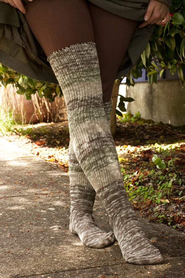 Marled Stripe Knee Socks - Image 10