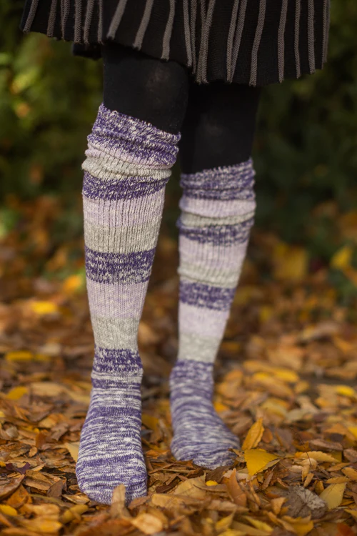Marled Stripe Knee Socks - Image 11