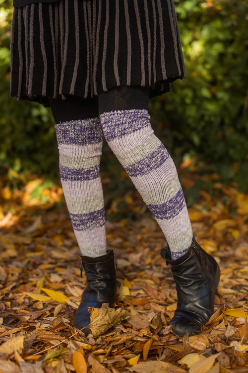 Marled Stripe Knee Socks - Image 12