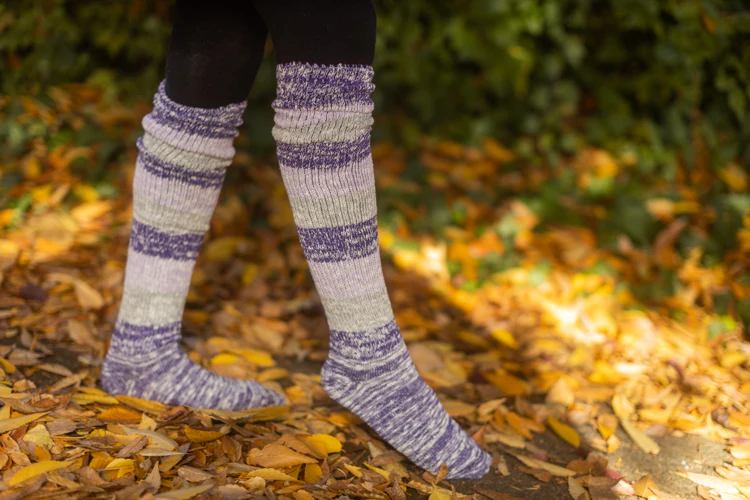 Marled Stripe Knee Socks - Image 13
