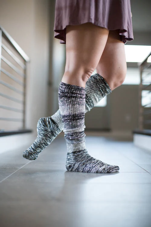 Marled Stripe Knee Socks - Image 6