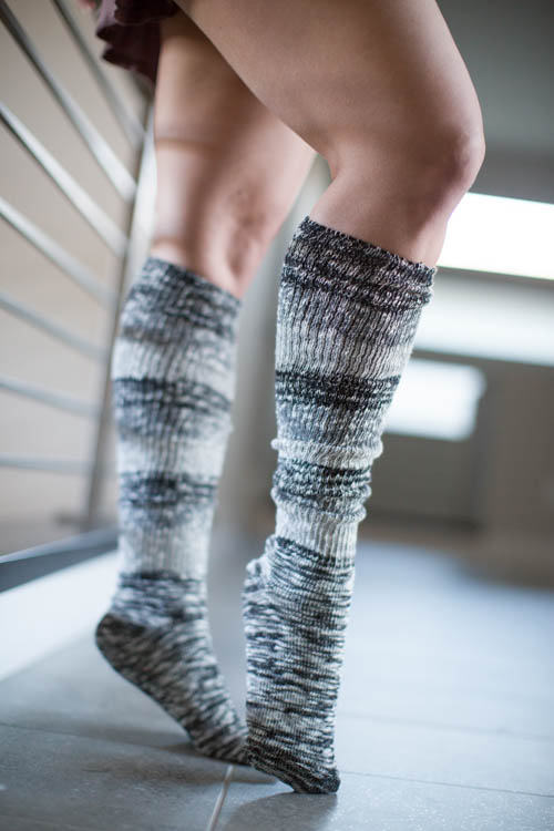 Marled Stripe Knee Socks - Image 7