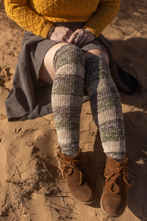Marled Stripe Knee Socks - Image 8