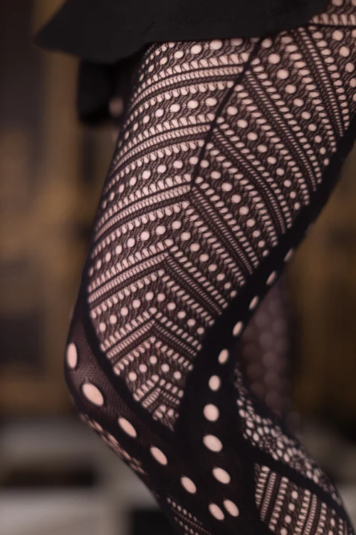 Melange of Patterns Net Tights - Image 4
