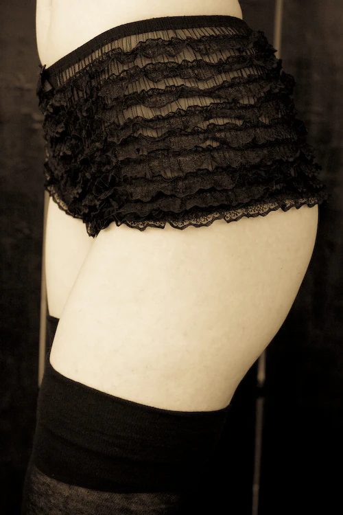 Micromesh Lace Ruffle Tanga Short - Image 4