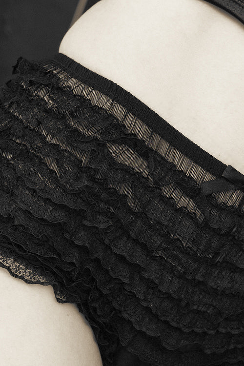 Micromesh Lace Ruffle Tanga Short - Image 5