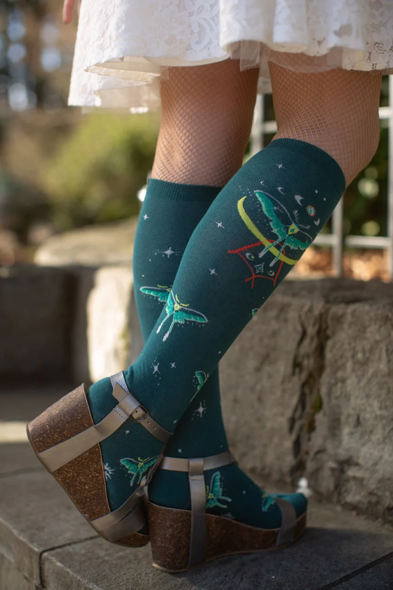 Mystic Moth Glow in the Dark Knee High - Image 3