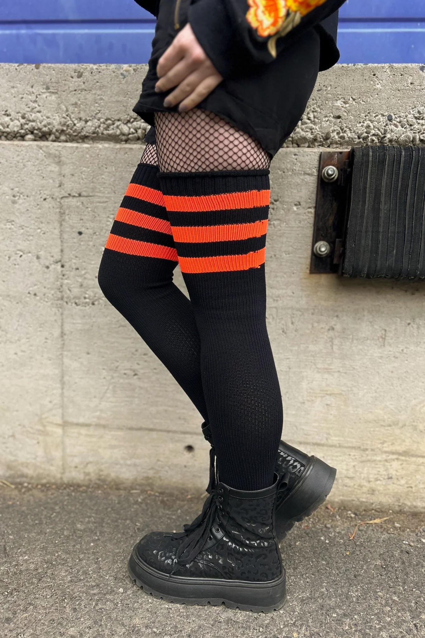 Neon Power Stripe Thigh High Socks - Image 10