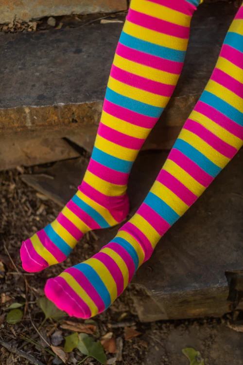 Oops! XL Foot Longer Original Pride Stripes Socks - Pansexual - Image 3