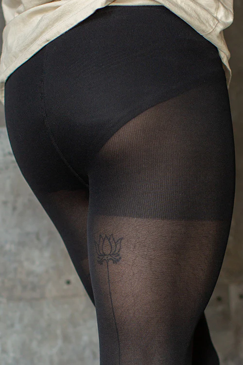 Opaque Tights with Fly - Image 3